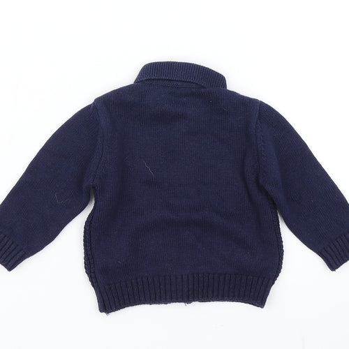 Little Nutmeg Boys Blue  Knit Cardigan Jumper Size 0-3 Months