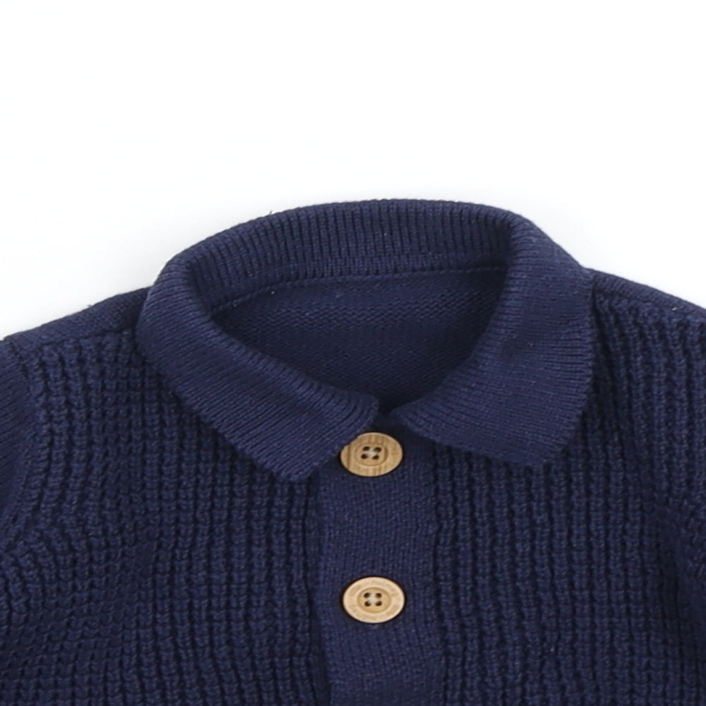 Little Nutmeg Boys Blue  Knit Cardigan Jumper Size 0-3 Months
