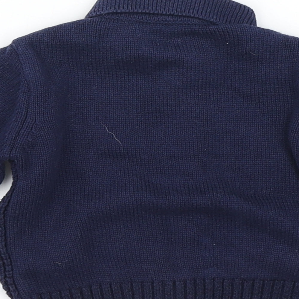 Little Nutmeg Boys Blue  Knit Cardigan Jumper Size 0-3 Months