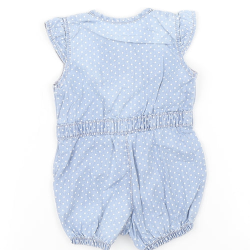 George Girls Blue Polka Dot  Romper One-Piece Size 0-3 Months
