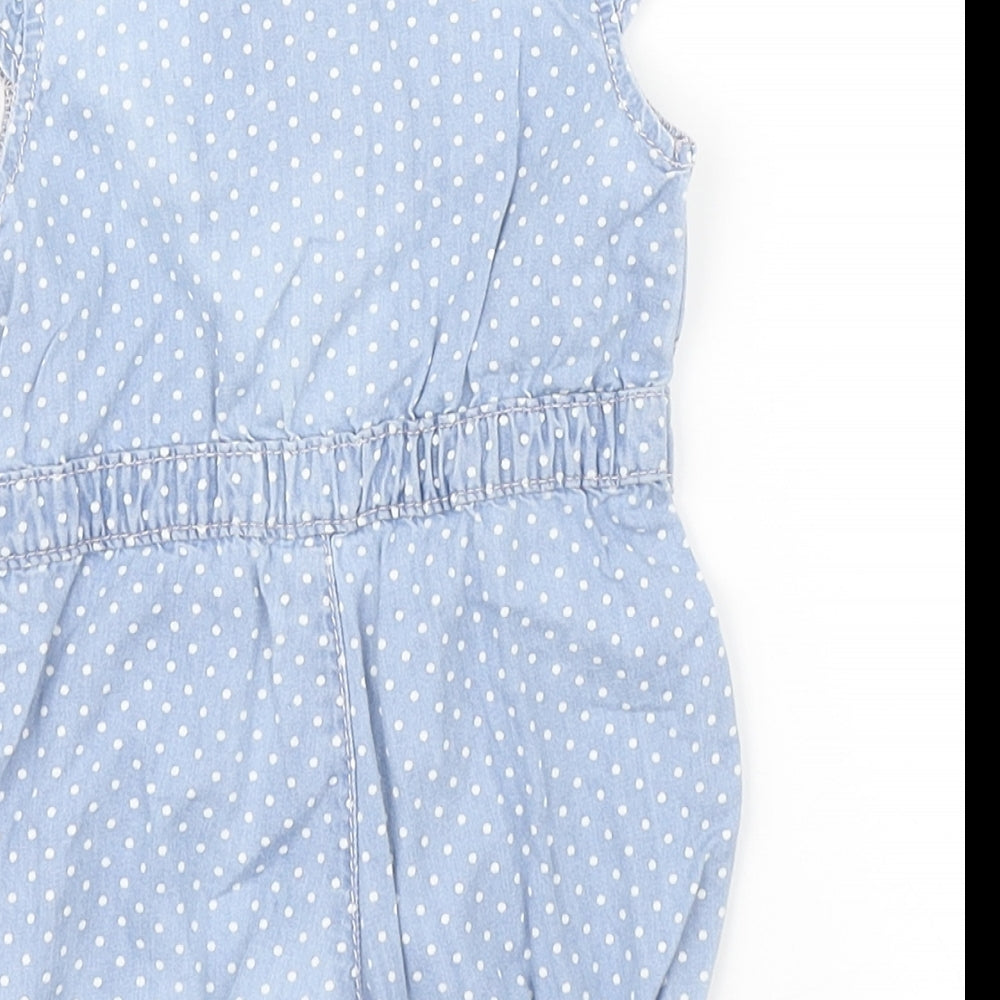 George Girls Blue Polka Dot  Romper One-Piece Size 0-3 Months