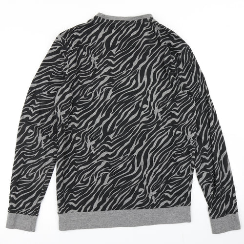 NEXT Womens Black Animal Print  Basic T-Shirt Size S