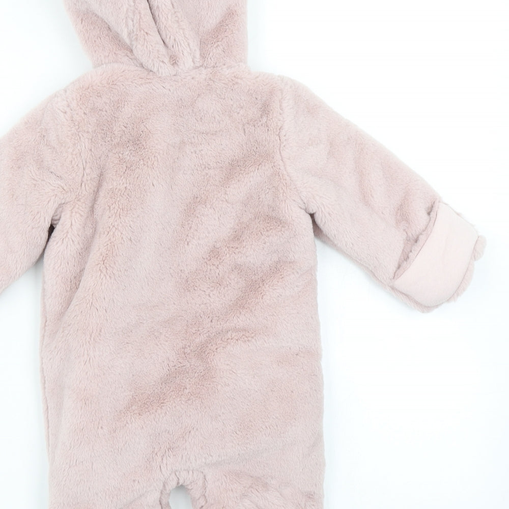 TU Girls Pink   Overcoat Snowsuit Size 0-3 Months