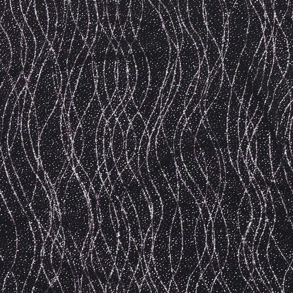 M&Co Womens Black Striped  Basic T-Shirt Size 16