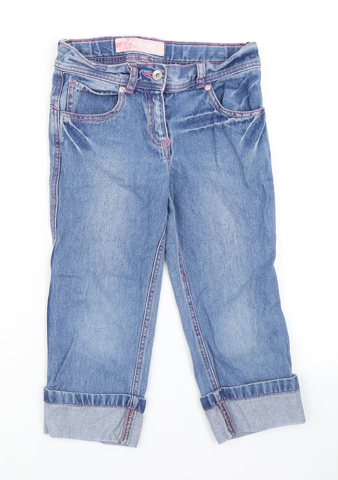 Cherokee Girls Blue  Denim Cropped Jeans Size 8-9 Years