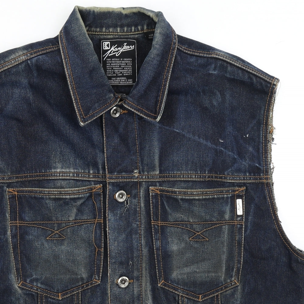 Karl Kani Jeans Mens Blue  Denim Gilet Jacket Size L