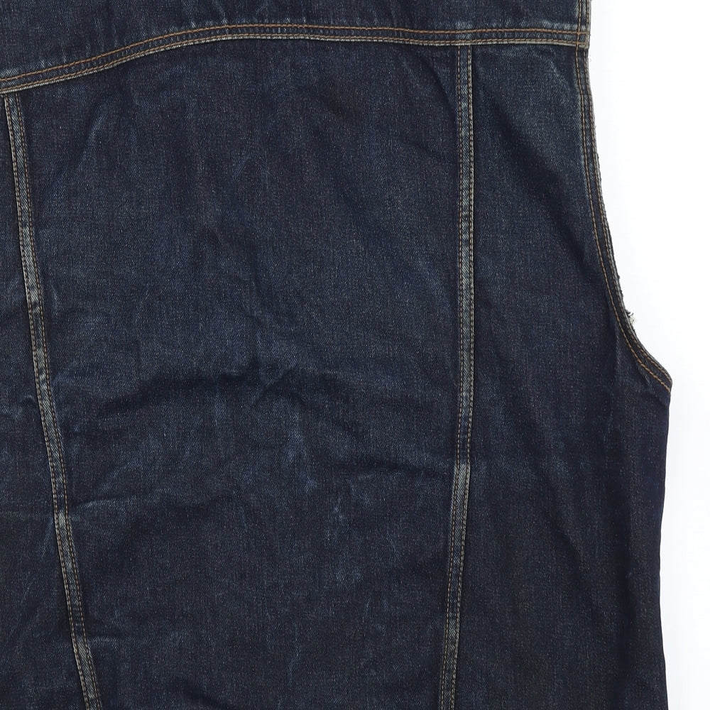 Karl Kani Jeans Mens Blue  Denim Gilet Jacket Size L