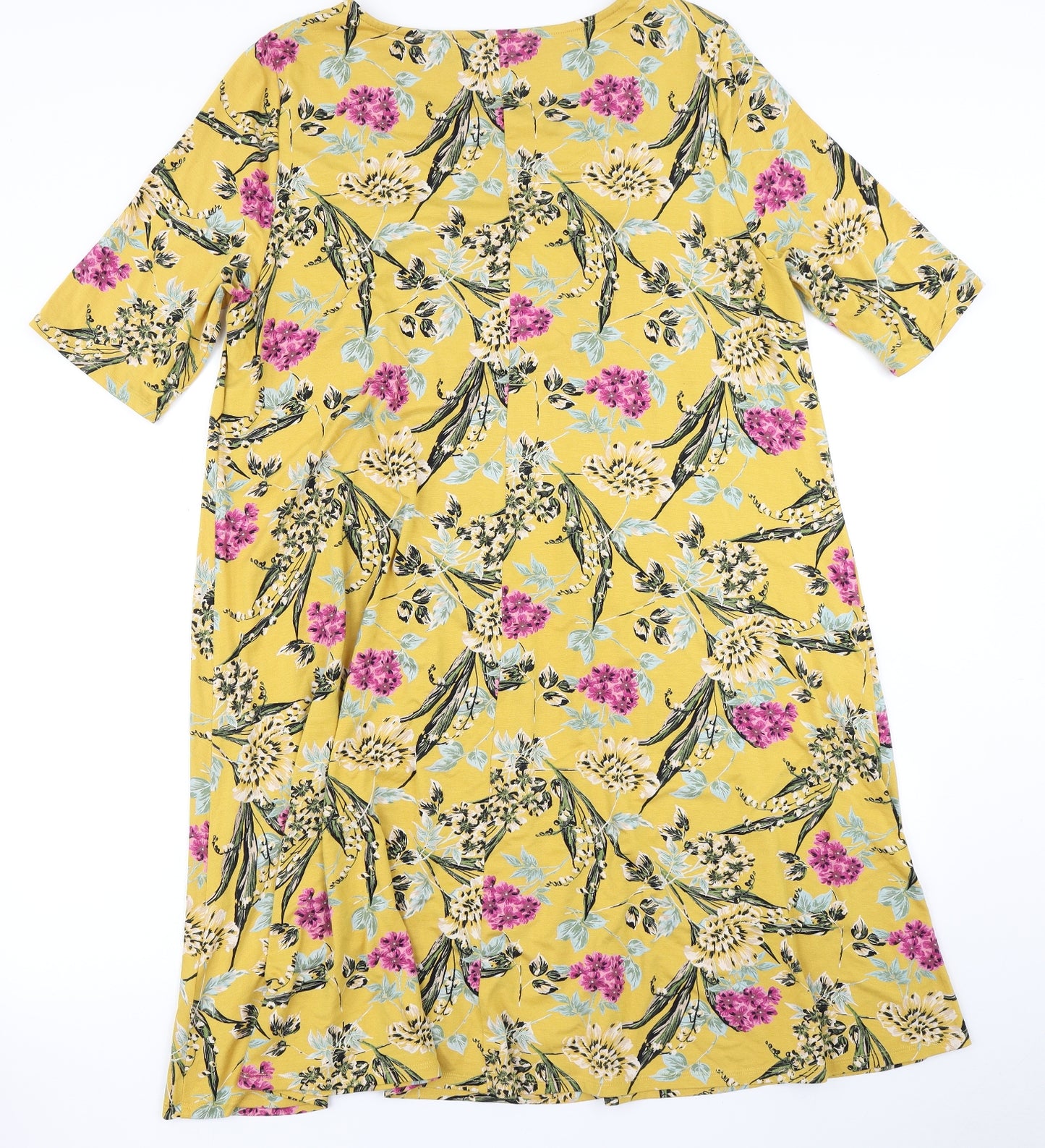 Bonmarché Womens Yellow Floral  Fit & Flare  Size 20