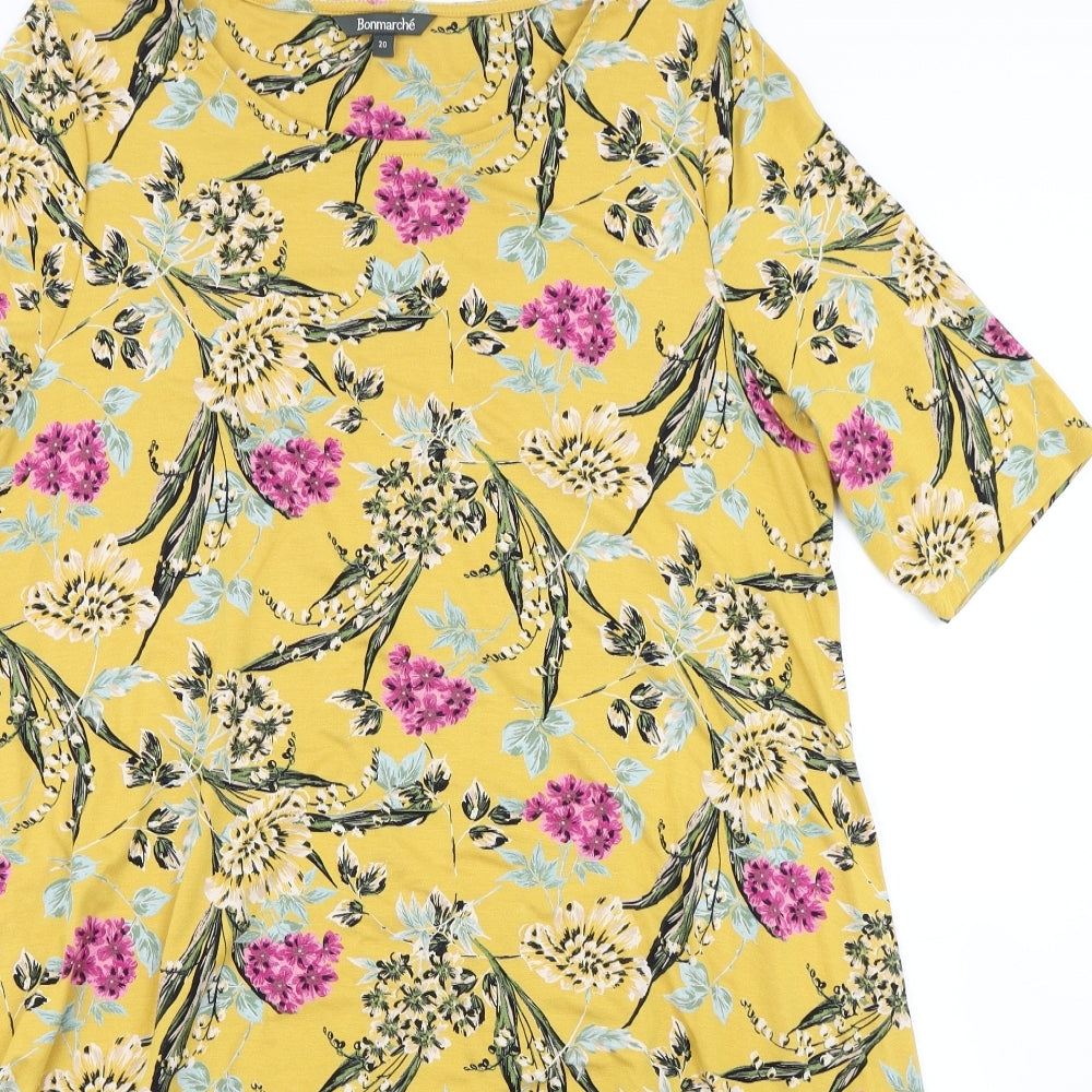 Bonmarché Womens Yellow Floral  Fit & Flare  Size 20