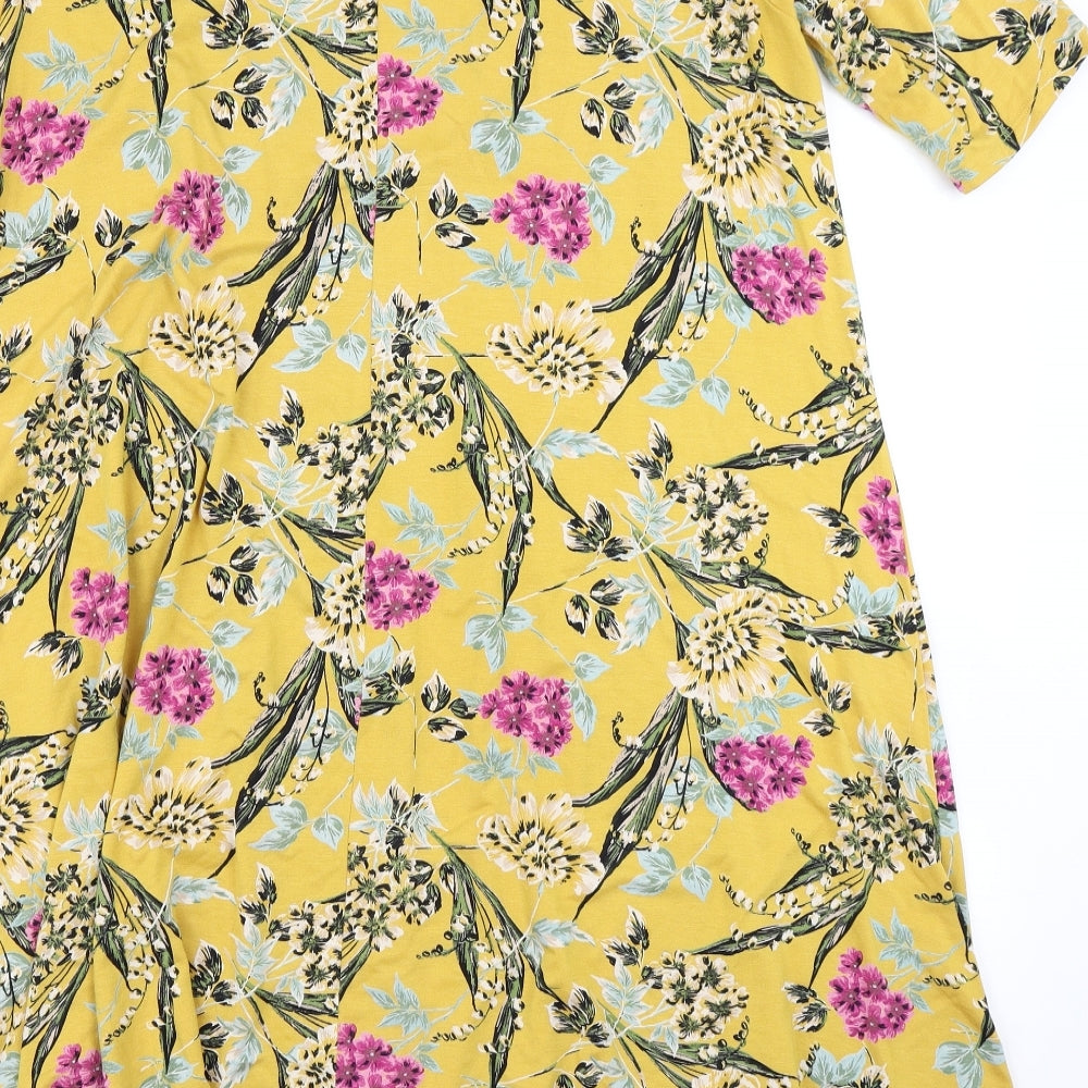 Bonmarché Womens Yellow Floral  Fit & Flare  Size 20