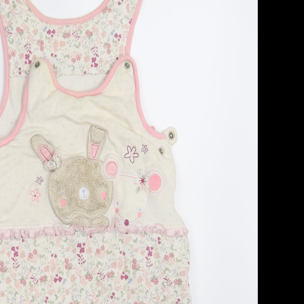 Nutmeg Girls Ivory Floral  Babygrow One-Piece Size 6-9 Months  - Baby bag
