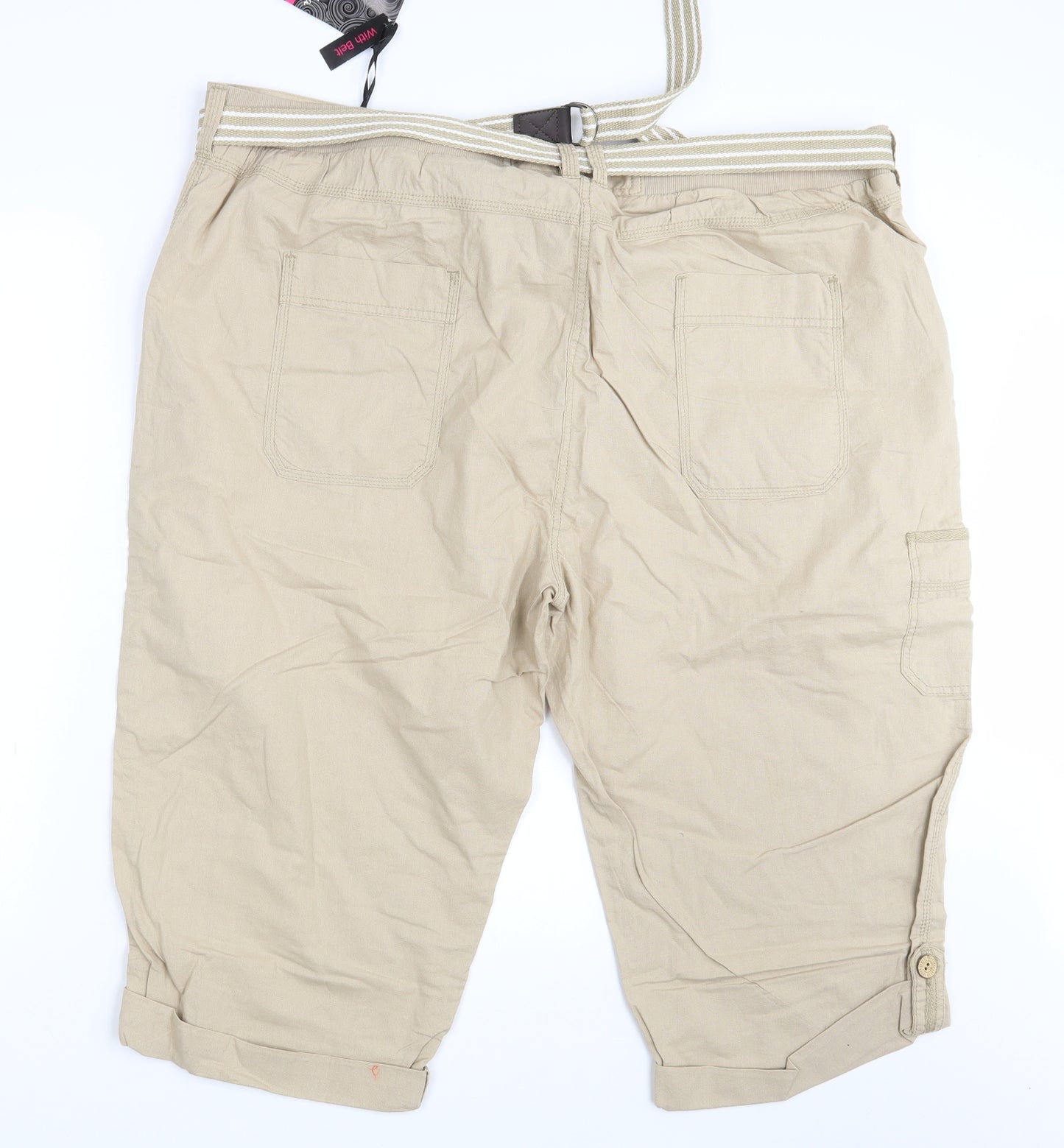 Arista Womens Beige  Denim Sweat Shorts Size 22