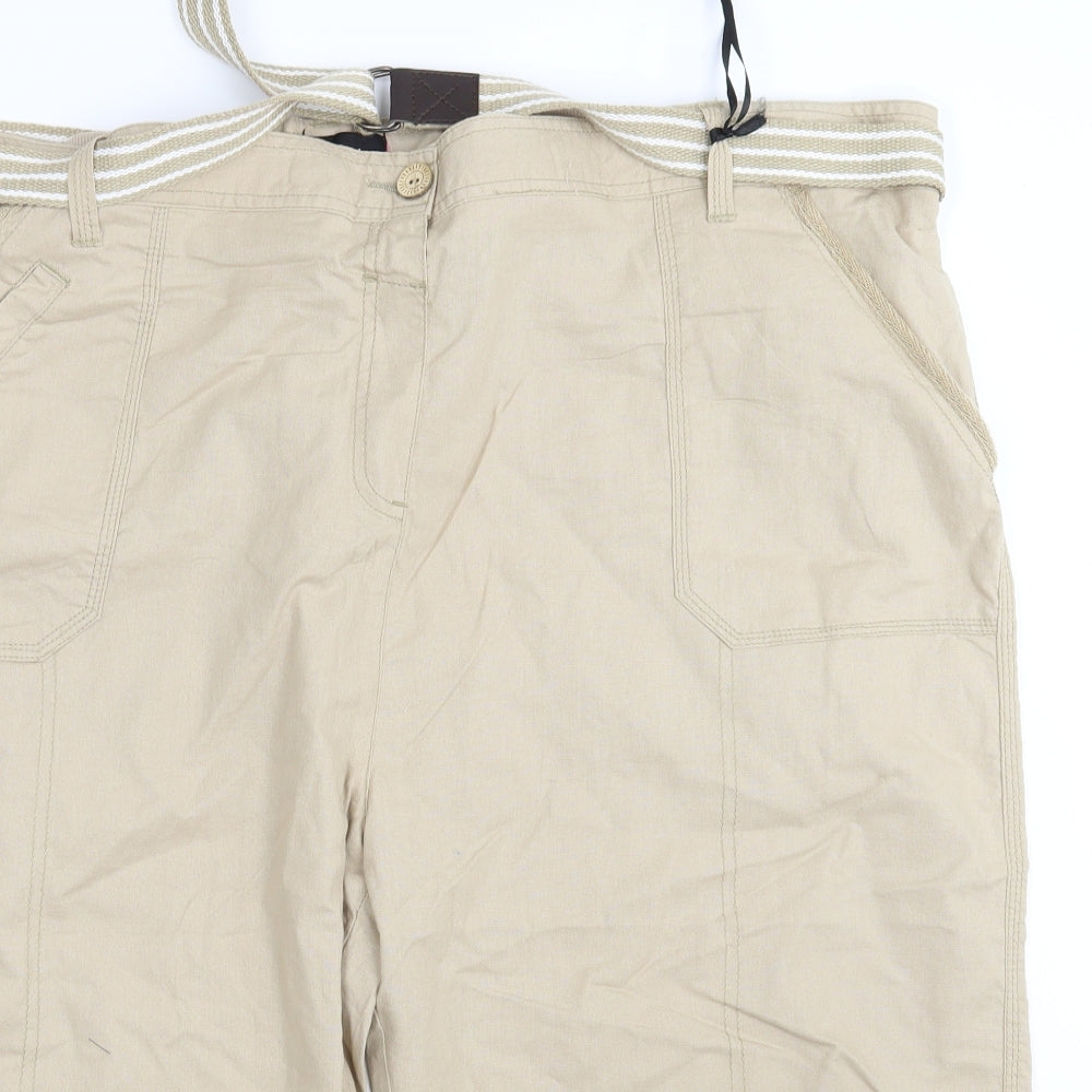 Arista Womens Beige  Denim Sweat Shorts Size 22