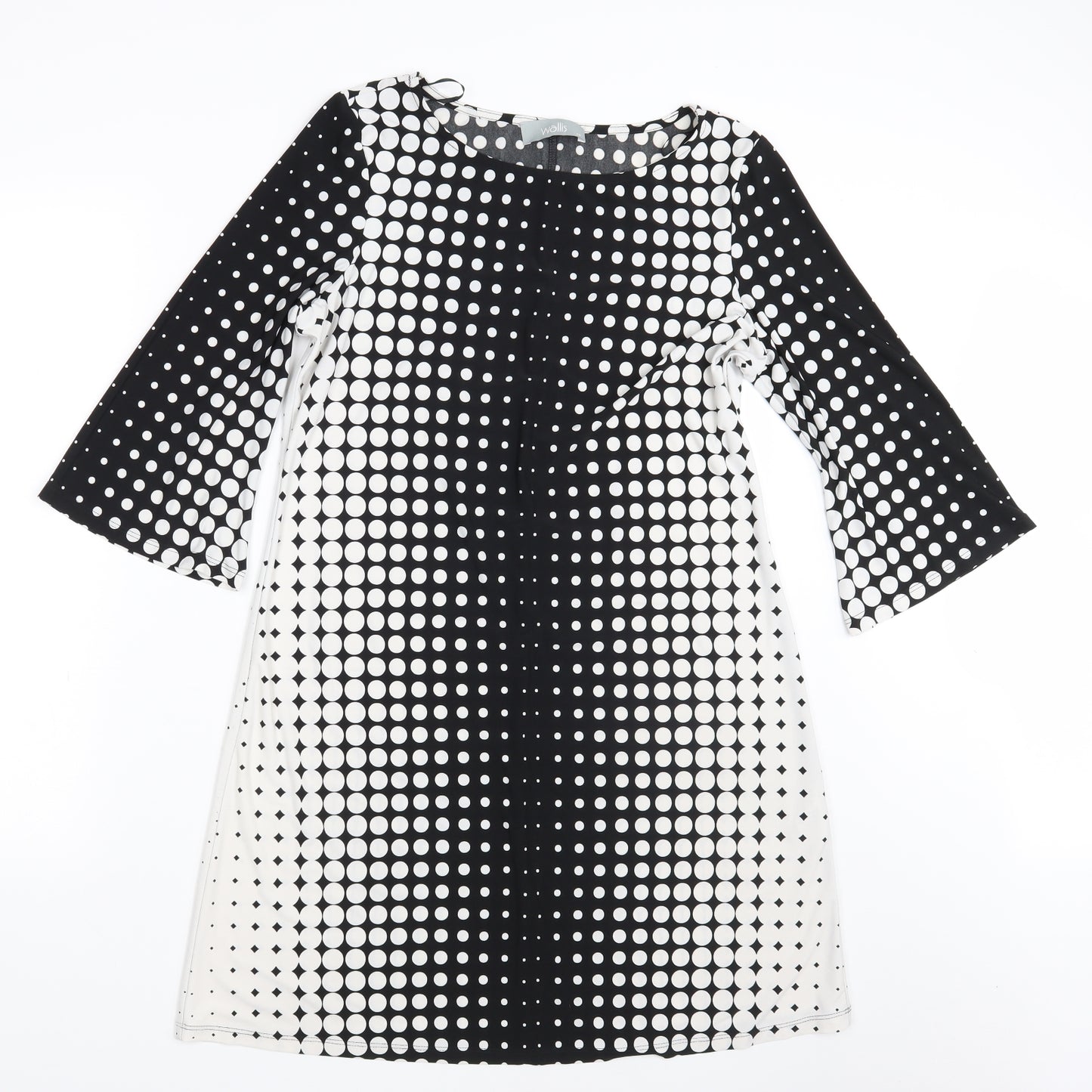 Wallis Womens Black Polka Dot  A-Line  Size 14