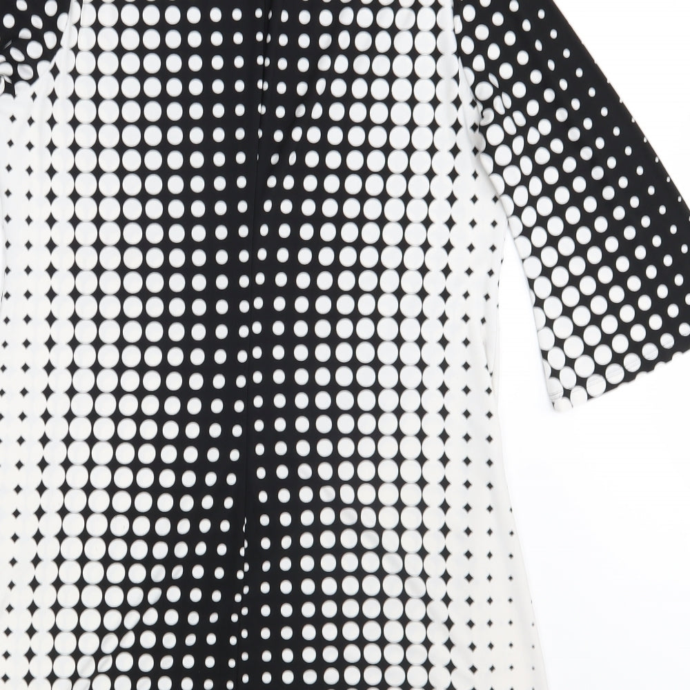 Wallis Womens Black Polka Dot  A-Line  Size 14