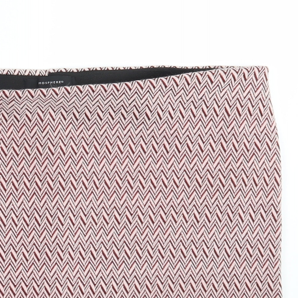 Atmosphere Womens Pink Herringbone  Straight & Pencil Skirt Size 14