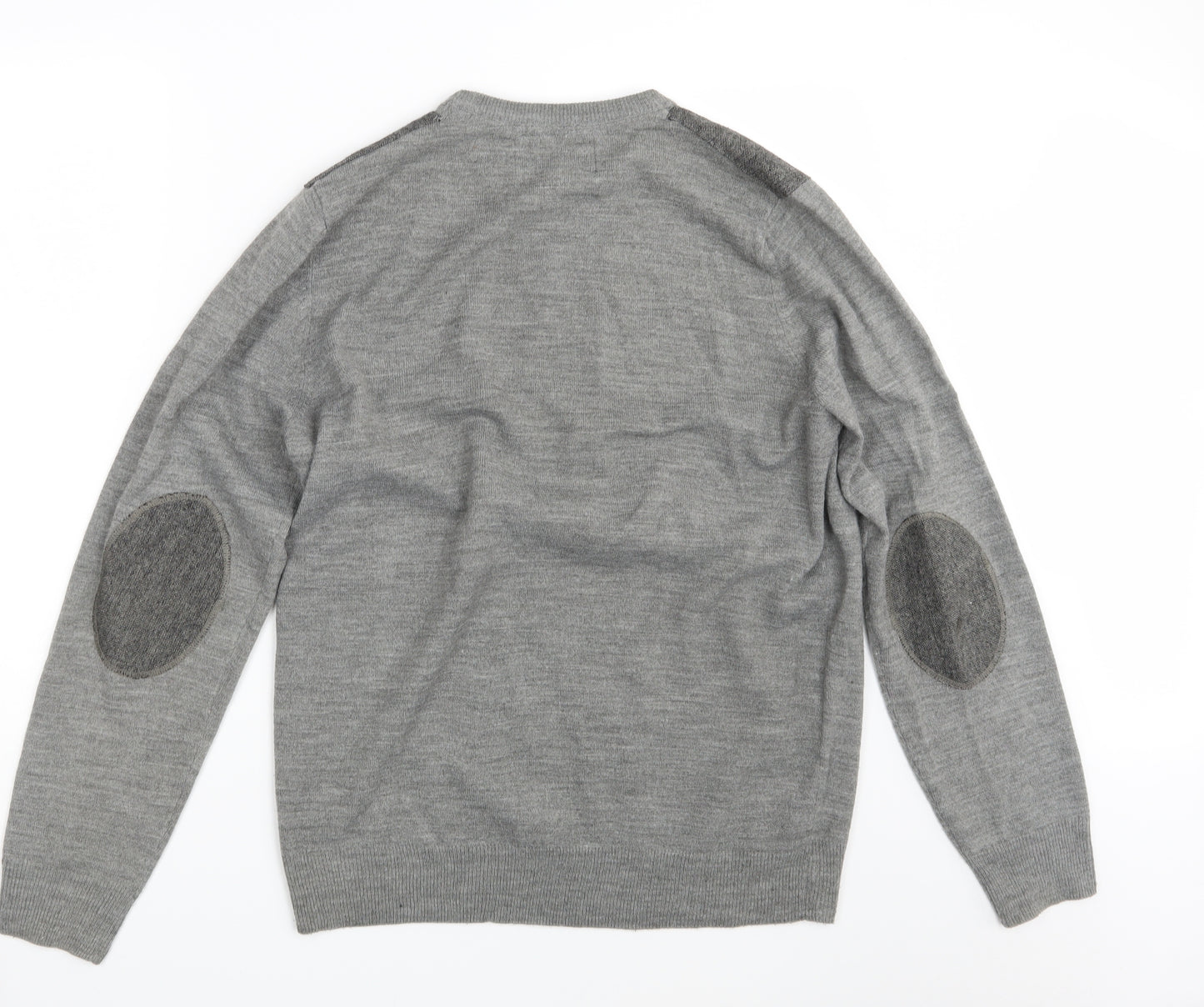 New Look Mens Grey  Knit Pullover Jumper Size L