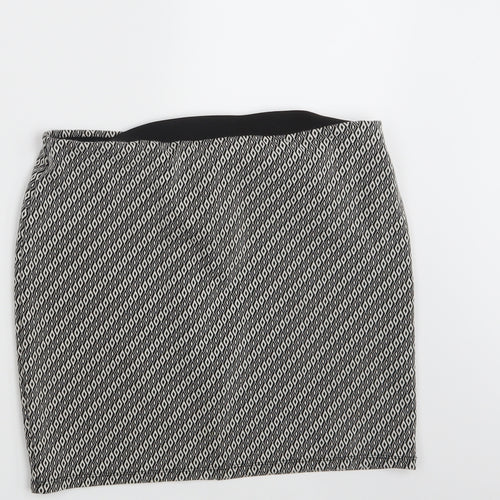 Atmosphere Womens Grey Argyle/Diamond  Mini Skirt Size 32 in