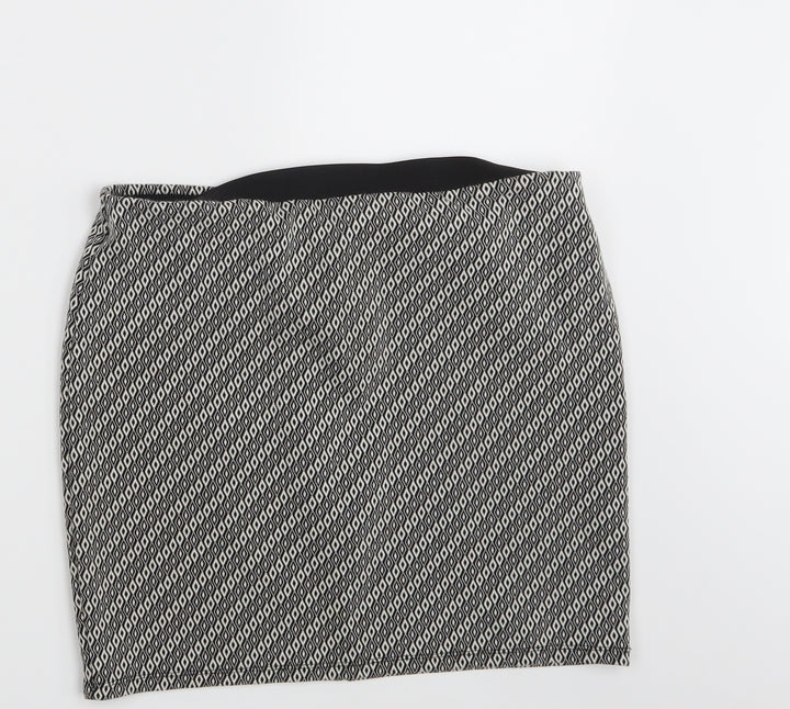 Atmosphere Womens Grey Argyle/Diamond Mini Skirt Size 32 in