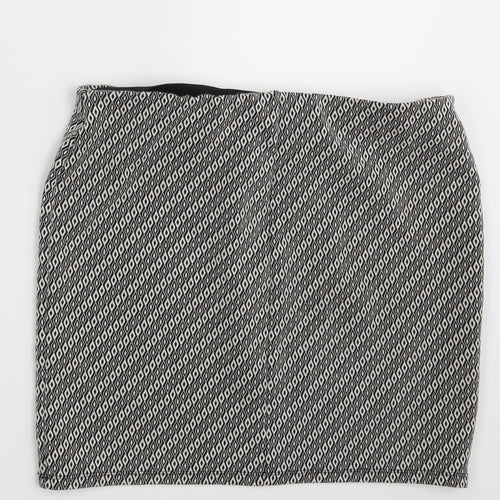 Atmosphere Womens Grey Argyle/Diamond  Mini Skirt Size 32 in