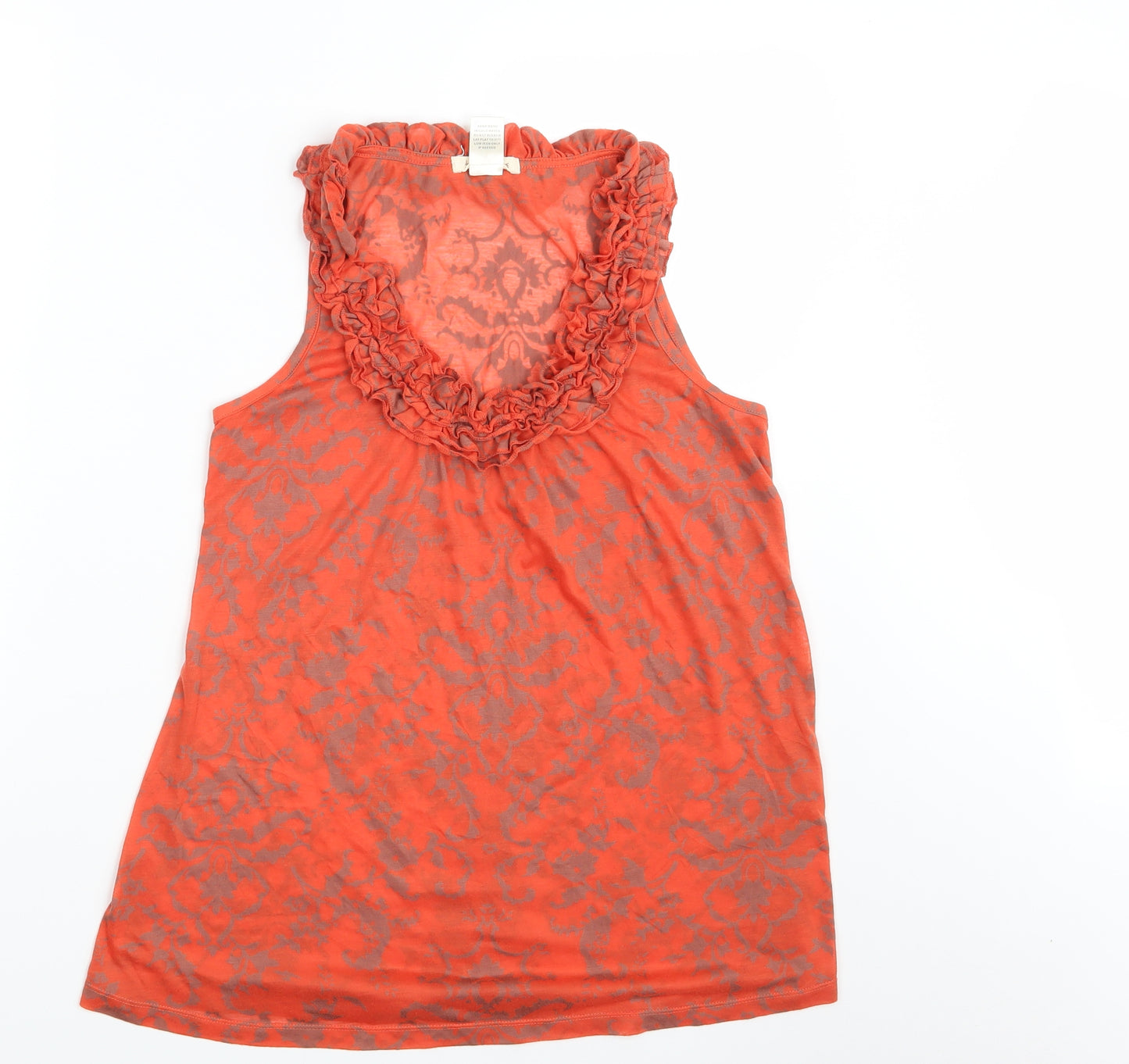 Testament Womens Orange Paisley  Basic Blouse Size M