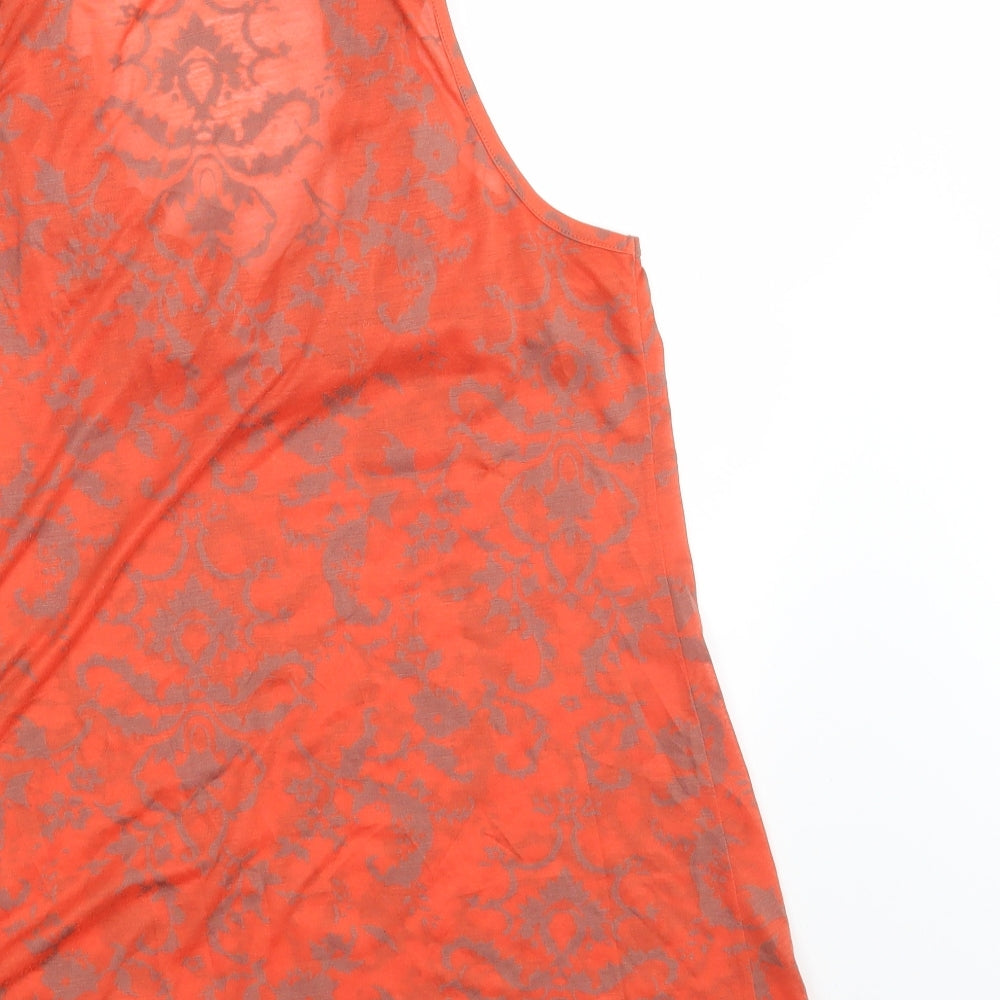 Testament Womens Orange Paisley  Basic Blouse Size M