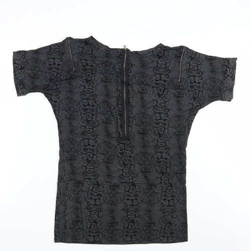 Limited Collection Womens Black Animal Print  T-Shirt Dress  Size 10