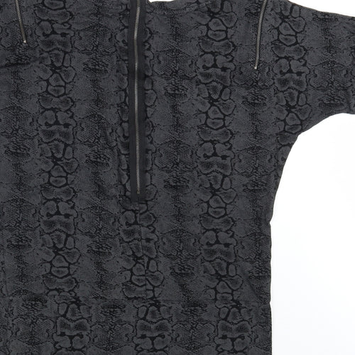 Limited Collection Womens Black Animal Print  T-Shirt Dress  Size 10