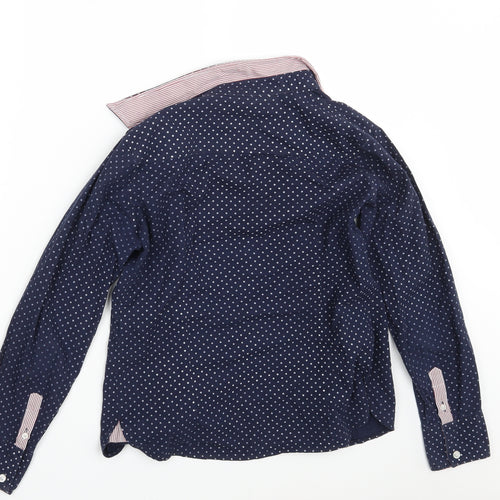 Rubin Boys Blue Polka Dot  Basic Button-Up Size M