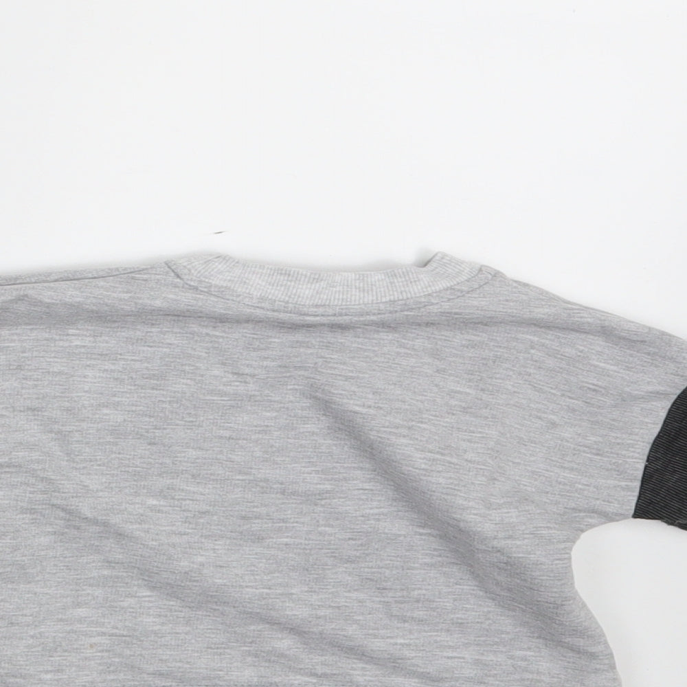 Baby Go Boys Grey Striped  Basic T-Shirt One Size