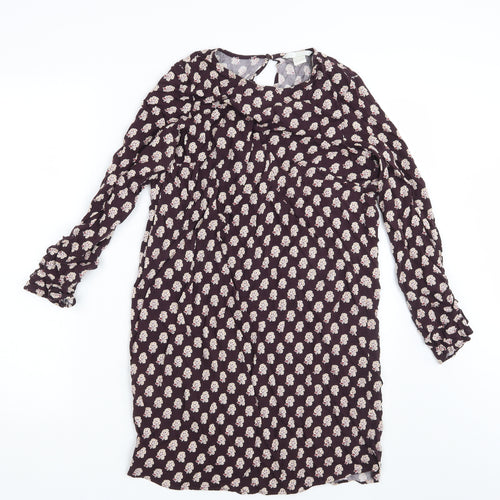 H&M Womens Purple Floral  Shirt Dress  Size 10