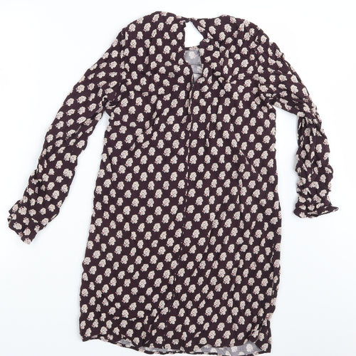 H&M Womens Purple Floral  Shirt Dress  Size 10