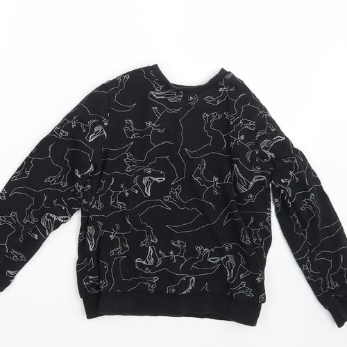 Nutmeg Boys Black Animal Print  Pullover Sweatshirt Size 7-8 Years