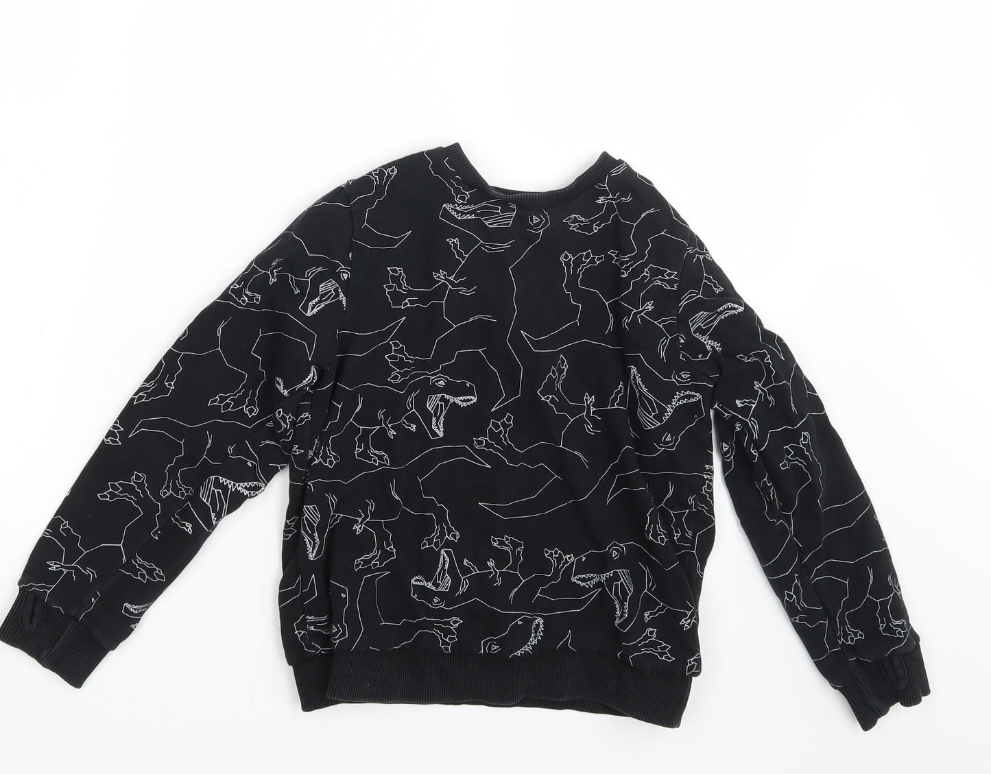 Nutmeg Boys Black Animal Print  Pullover Sweatshirt Size 7-8 Years