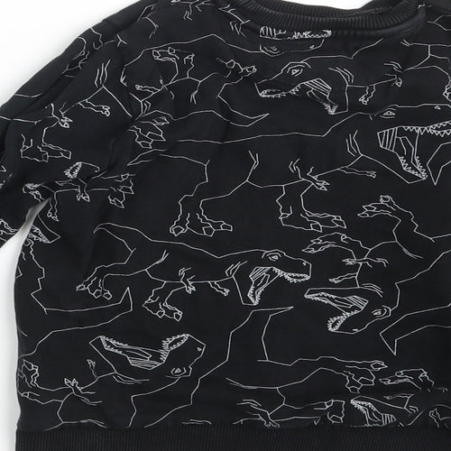 Nutmeg Boys Black Animal Print  Pullover Sweatshirt Size 7-8 Years