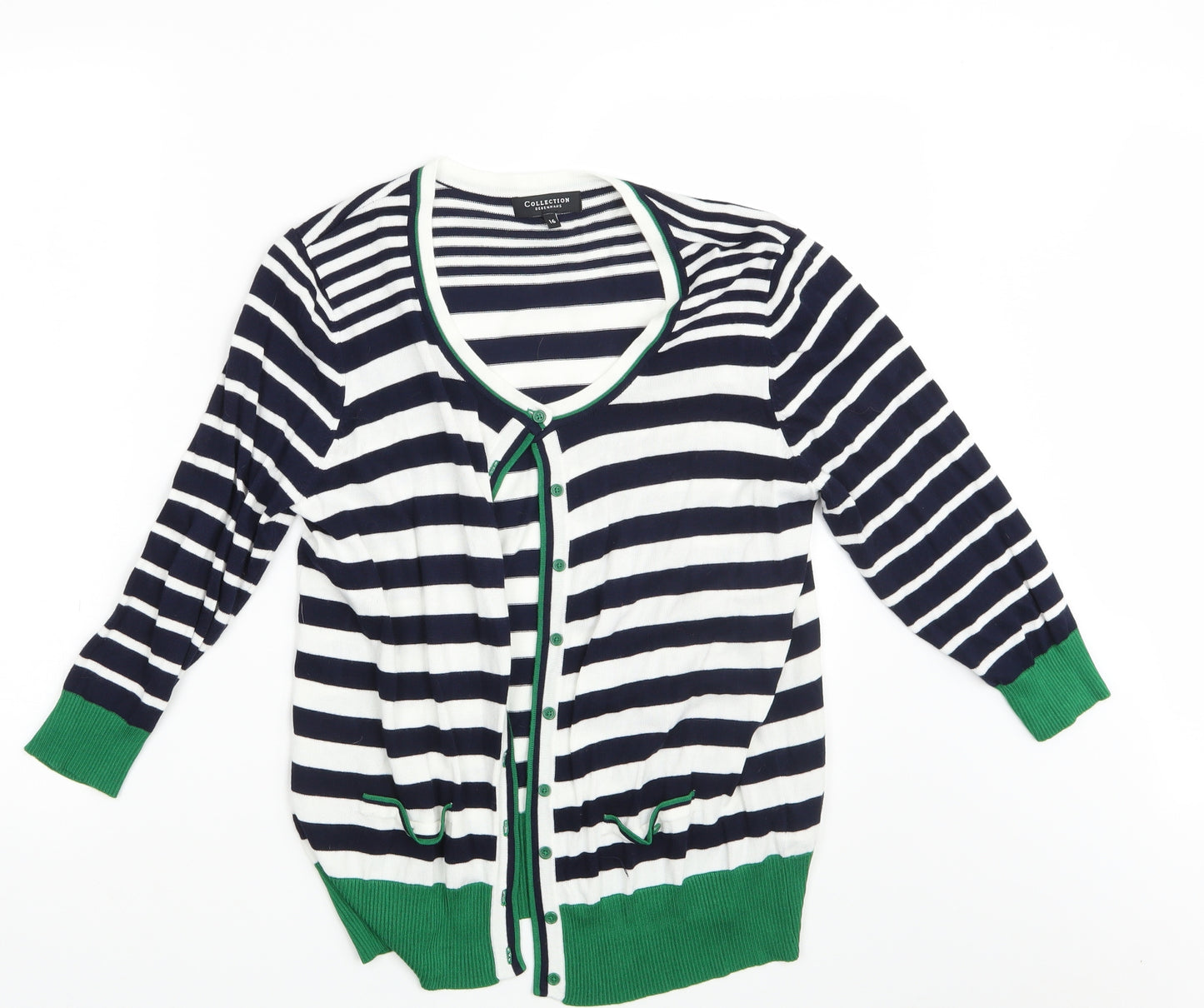 Debenhams Womens Multicoloured Striped  Cardigan Jumper Size 16