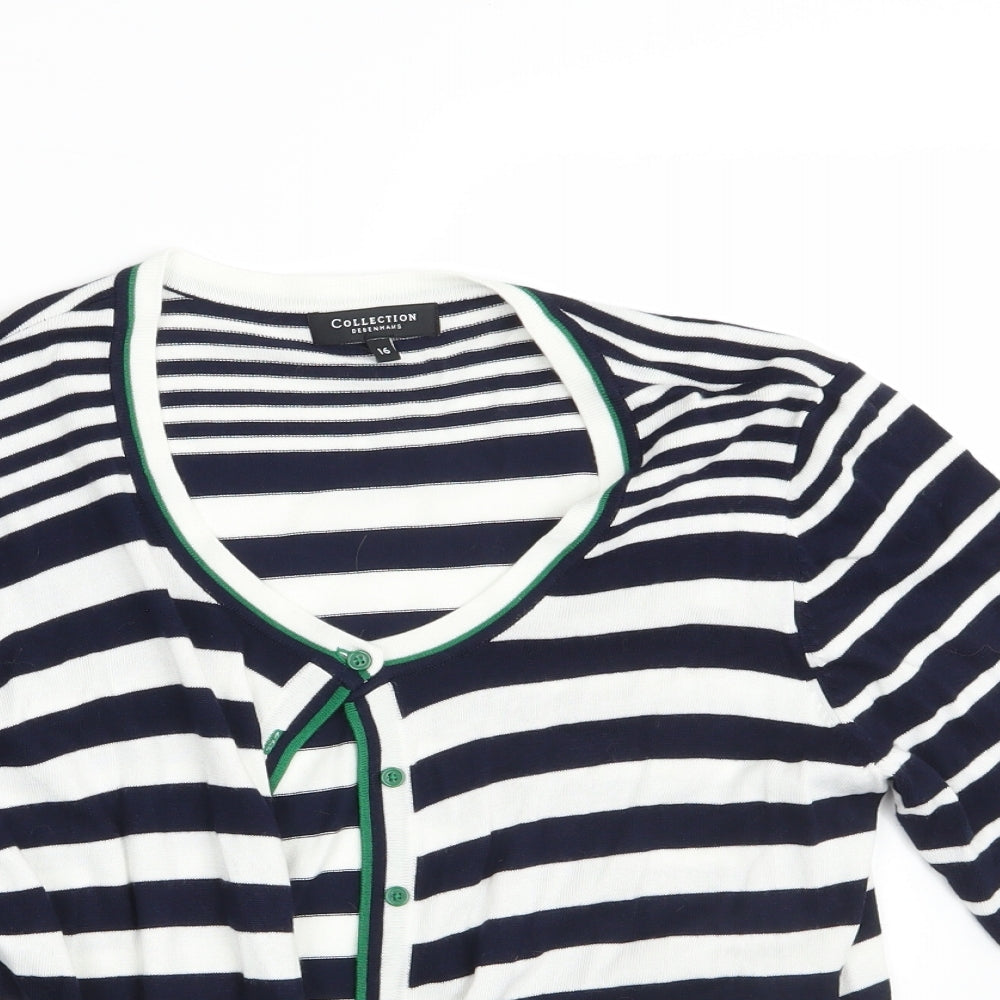 Debenhams Womens Multicoloured Striped  Cardigan Jumper Size 16