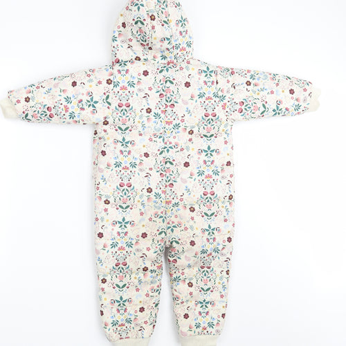 Nutmeg Girls Ivory Floral  Babygrow One-Piece Size 18-24 Months  - Inside Leg 13 Inches