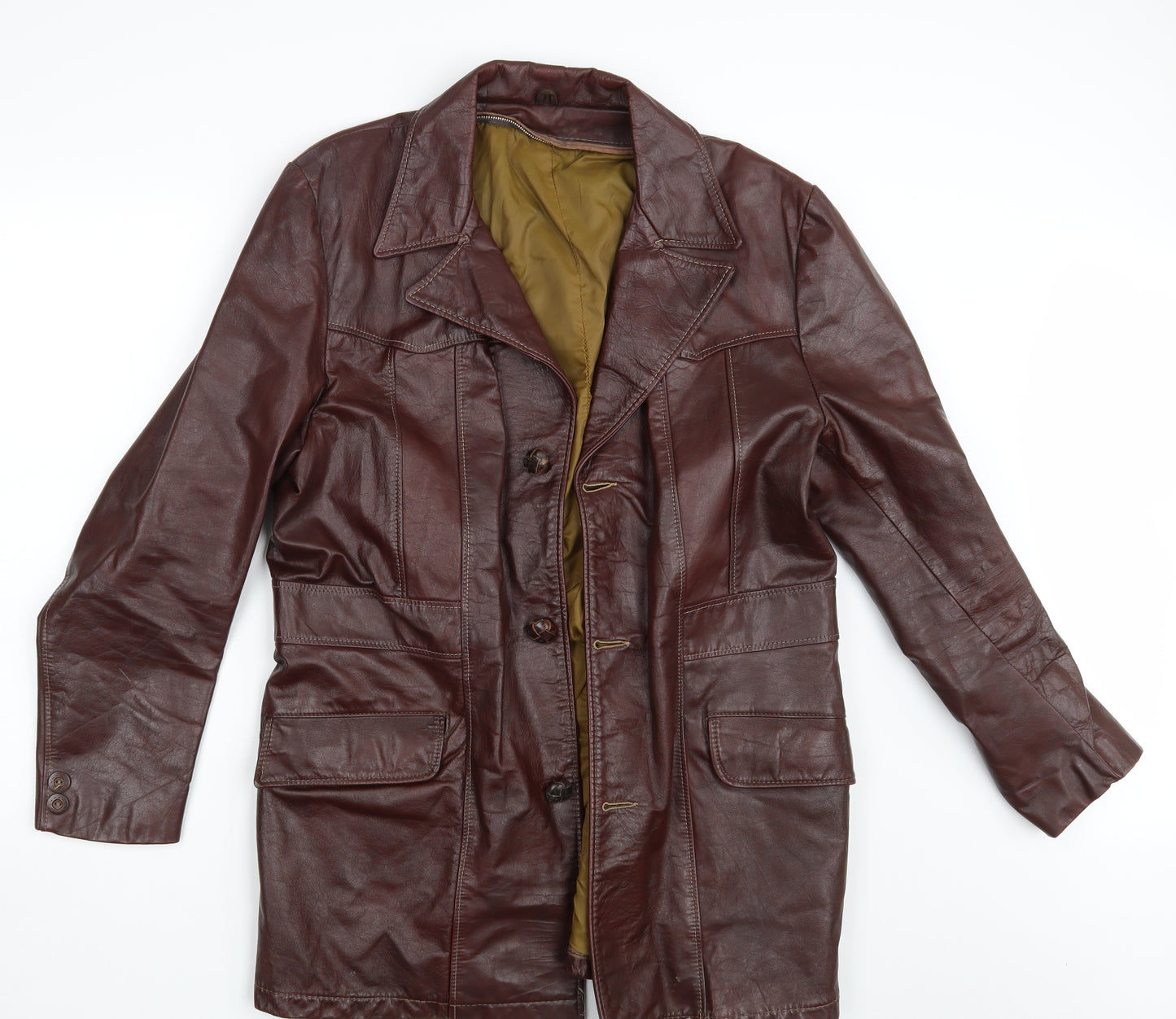 R. Sherman Mens Brown   Overcoat Coat Size 42