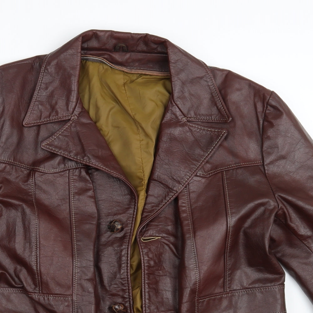 R. Sherman Mens Brown   Overcoat Coat Size 42