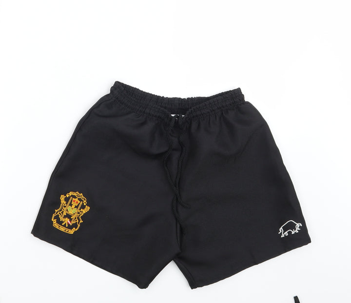 Halbro Boys Black   Sweat Shorts One Size - Royal Forest Of Dean