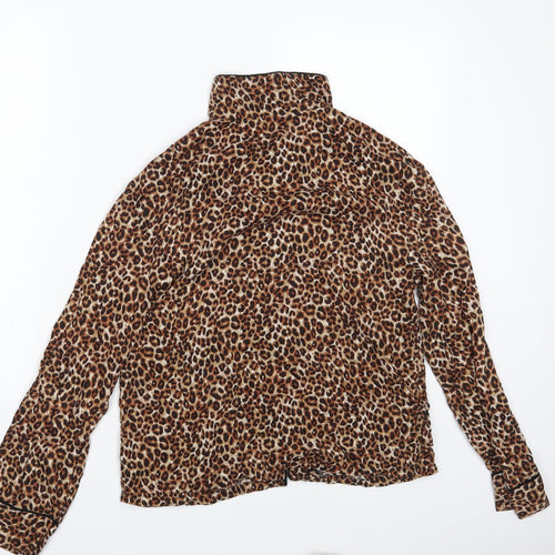 M&S Womens Brown Animal Print  Top Pyjama Top Size 8