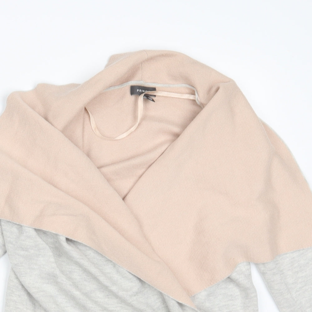 Primark Womens Grey  Knit Wrap Jumper Size 8
