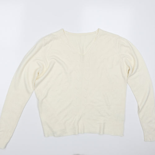 By Design  PLC Womens Ivory  Knit Pullover Jumper Size L