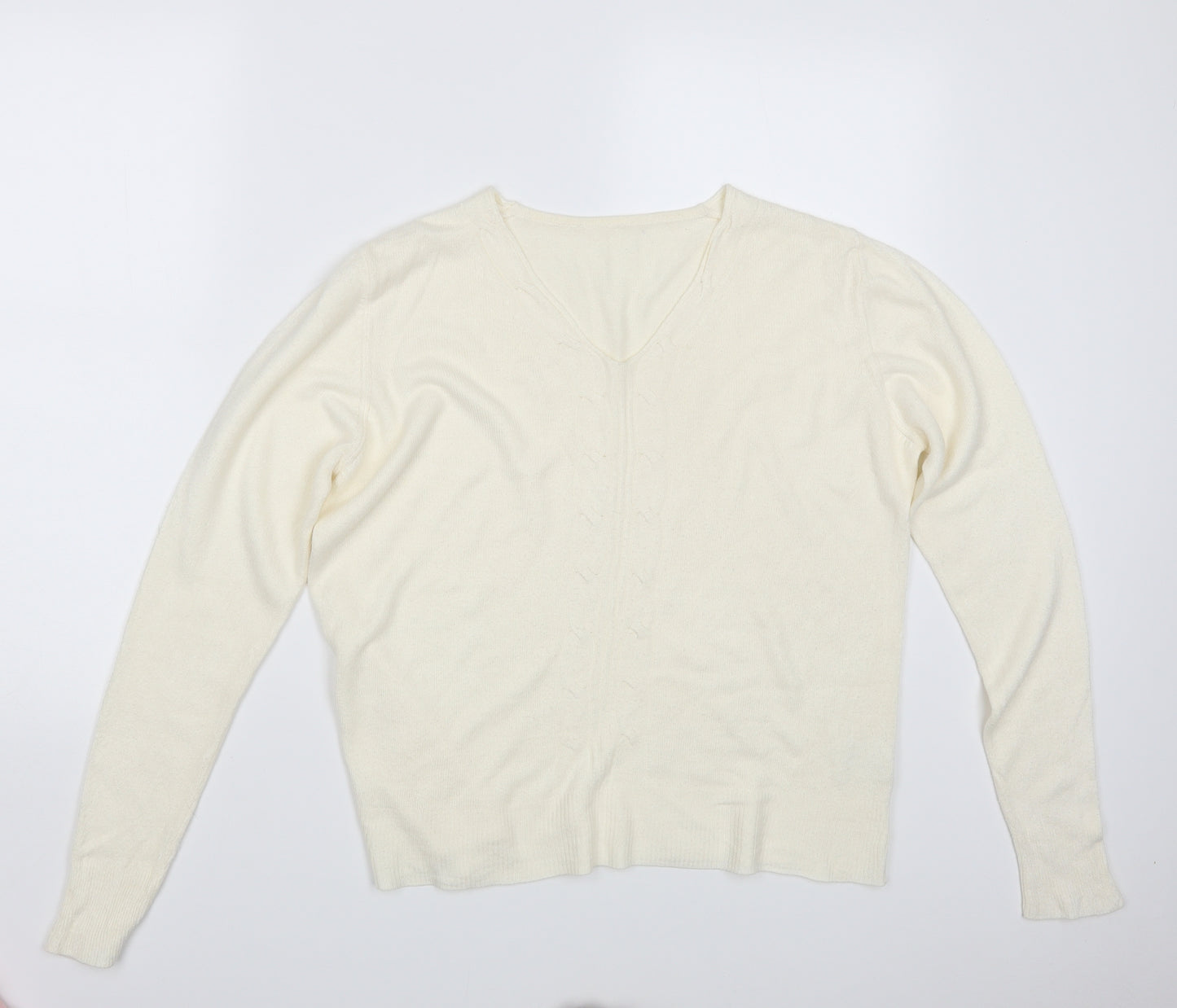 By Design  PLC Womens Ivory  Knit Pullover Jumper Size L