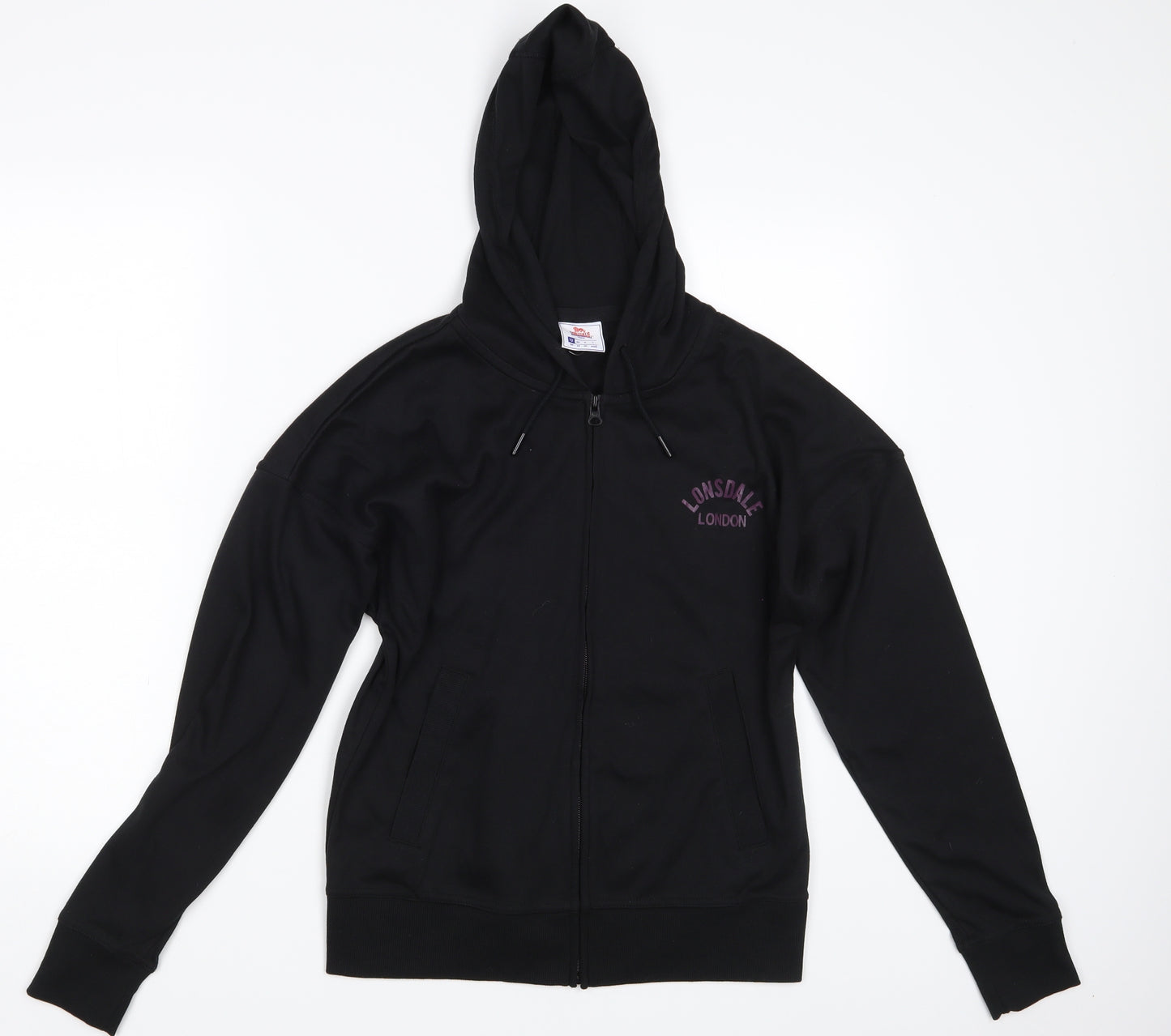 Lonsdale Womens Black   Full Zip Hoodie Size 12
