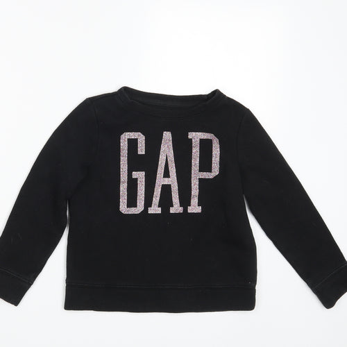 Gap Girls Black   Pullover Sweatshirt Size 6-7 Years