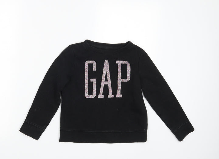 Gap Girls Black   Pullover Sweatshirt Size 6-7 Years