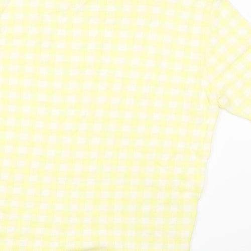 M&S Womens Yellow Geometric Knit Pullover Jumper Size 10