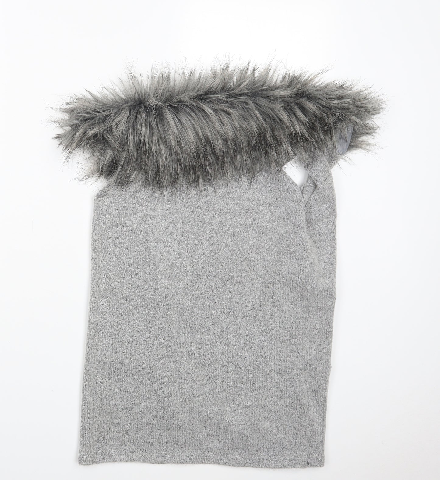 Primark Girls Grey  Knit Wrap Jumper Size 8-9 Years